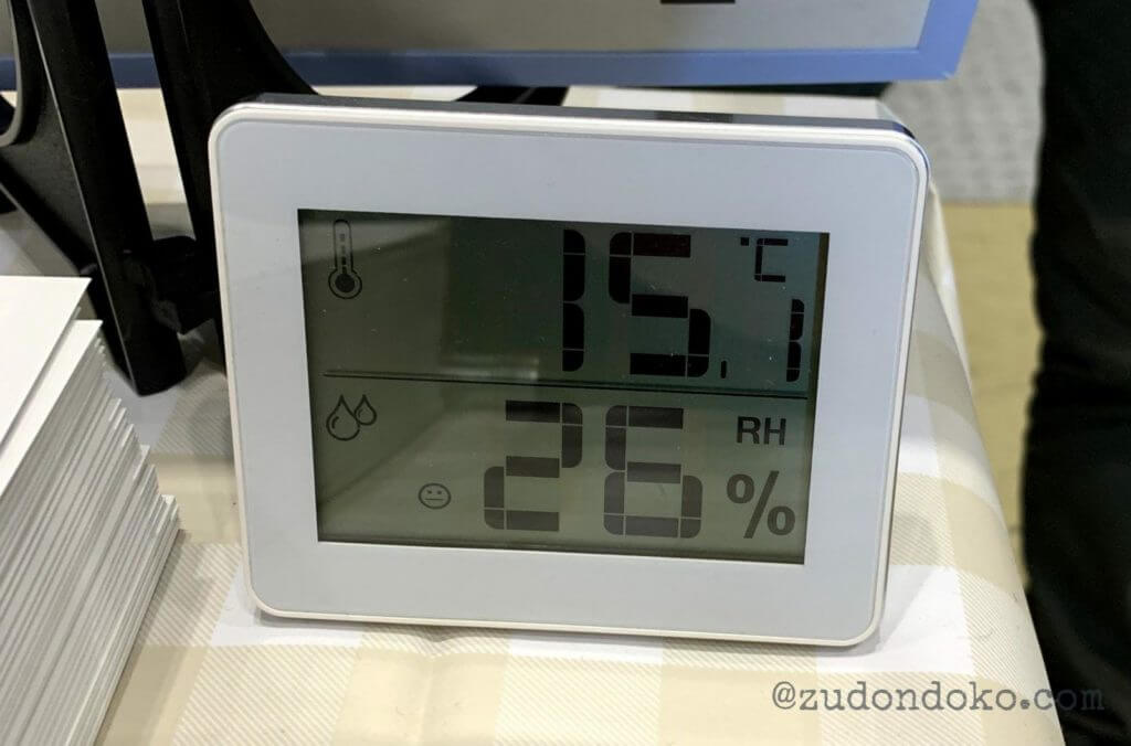2019年12月28日10：29のコミケ西館の温度と湿度