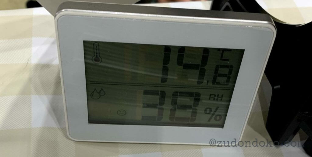 2019年12月28日8：52のコミケ西館の温度と湿度