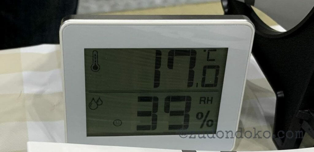 2019年12月28日9：41のコミケ西館の温度と湿度